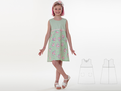 A-Line Dress GEMMA Sewing Pattern and Photo Tutorial 2y–16y