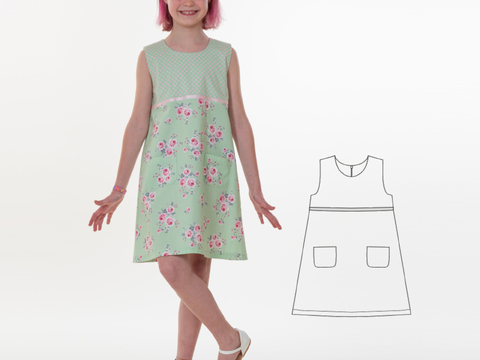 Girls Dress GEMMA A-Line PDF Sewing Pattern 2y–13y