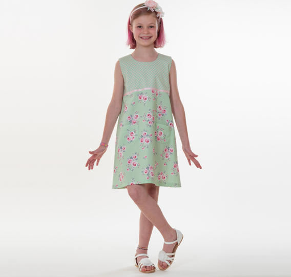 Girls Dress GEMMA A-Line PDF Sewing Pattern 2y–13y