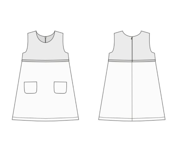 Schnittmuster A-Linien-Kleid GEMMA – PDF-Anleitung Gr. 92/98–152/158