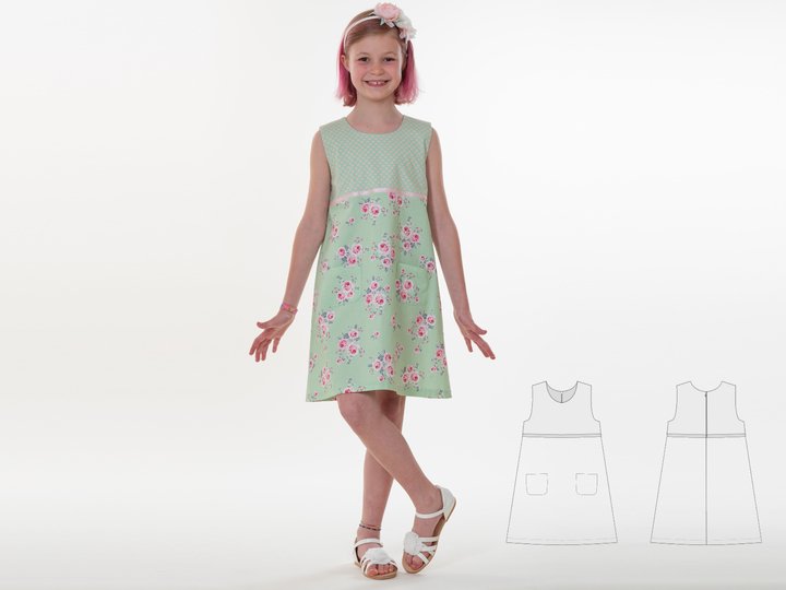 sewing pattern girls dress ELLA 2-in-1 photo tutorial 0m/1m–3y/4y