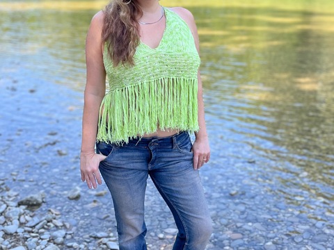 Häkelanleitung Sommertop mit Fransen