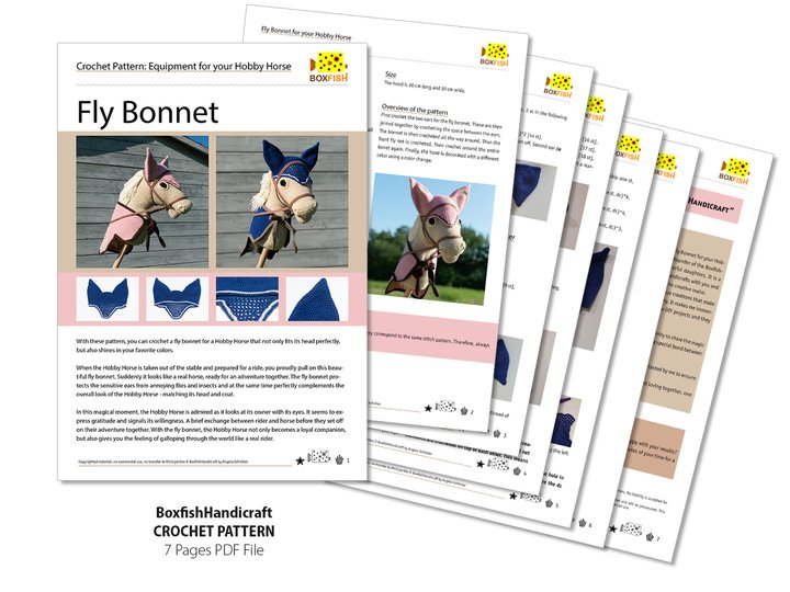 Häkelanleitung Fliegenhaube fürs Hobby Horse, Pferdehaube, DIY Ohrenklappe
