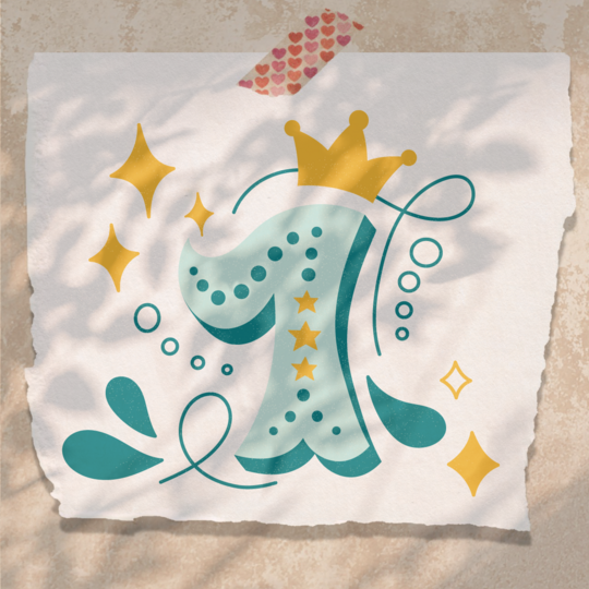 1. Geburtstag - Plotterdatei Geburtstagszahl für T-Shirt - Geburtstagsshirt