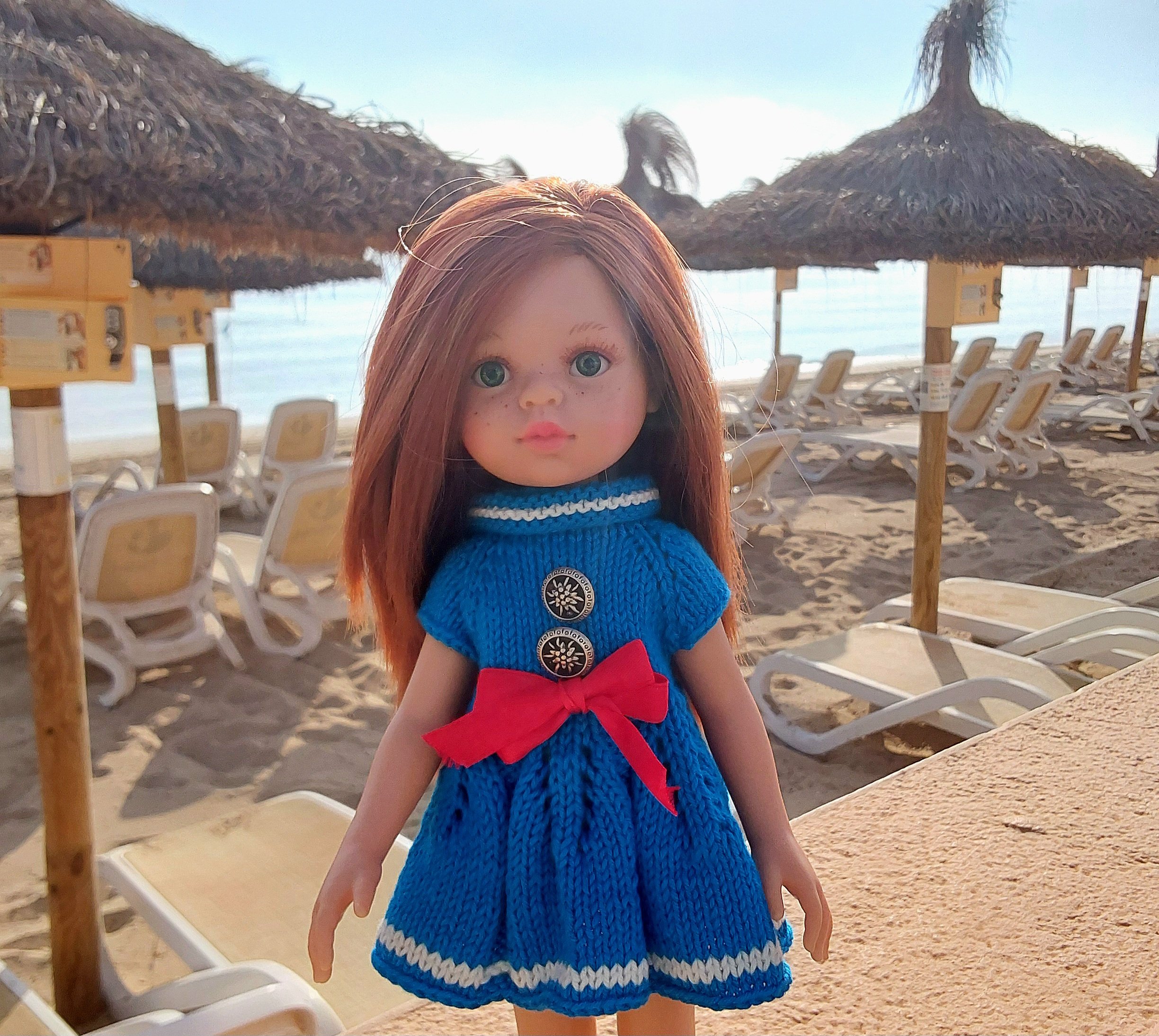 knitted sailor dress 12-inch Dolls Knitting Pattern SID-UT2504950