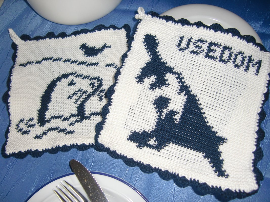 Häkelanleitung Doubleface-Topflappen Maritim 6 – Usedom