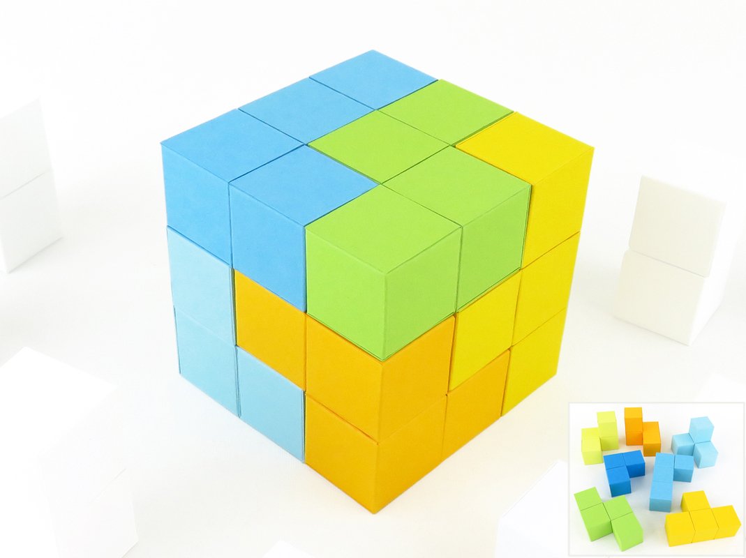 Knobelwürfel, 7-teilig – Bastelanleitung und Vorlagen