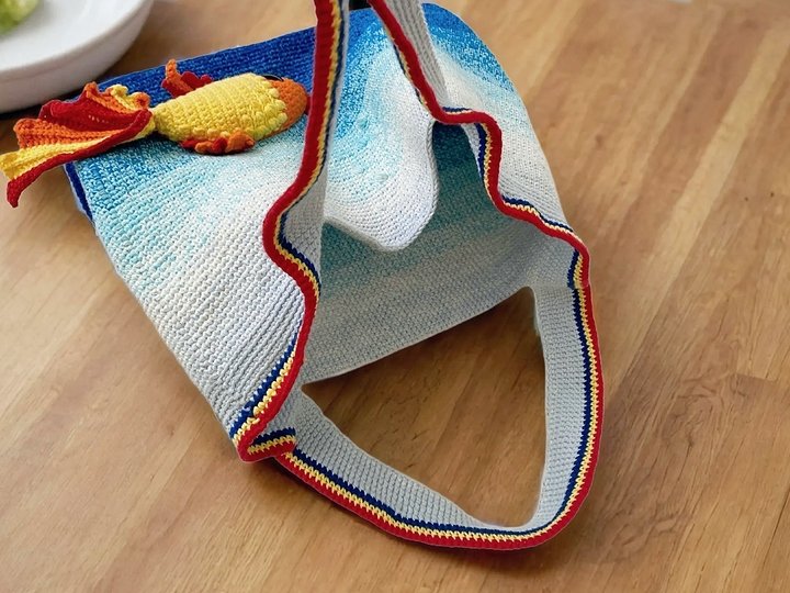 Strandtasche „Goldfisch“. Häkelanleitung