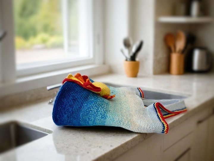 Strandtasche „Goldfisch“. Häkelanleitung