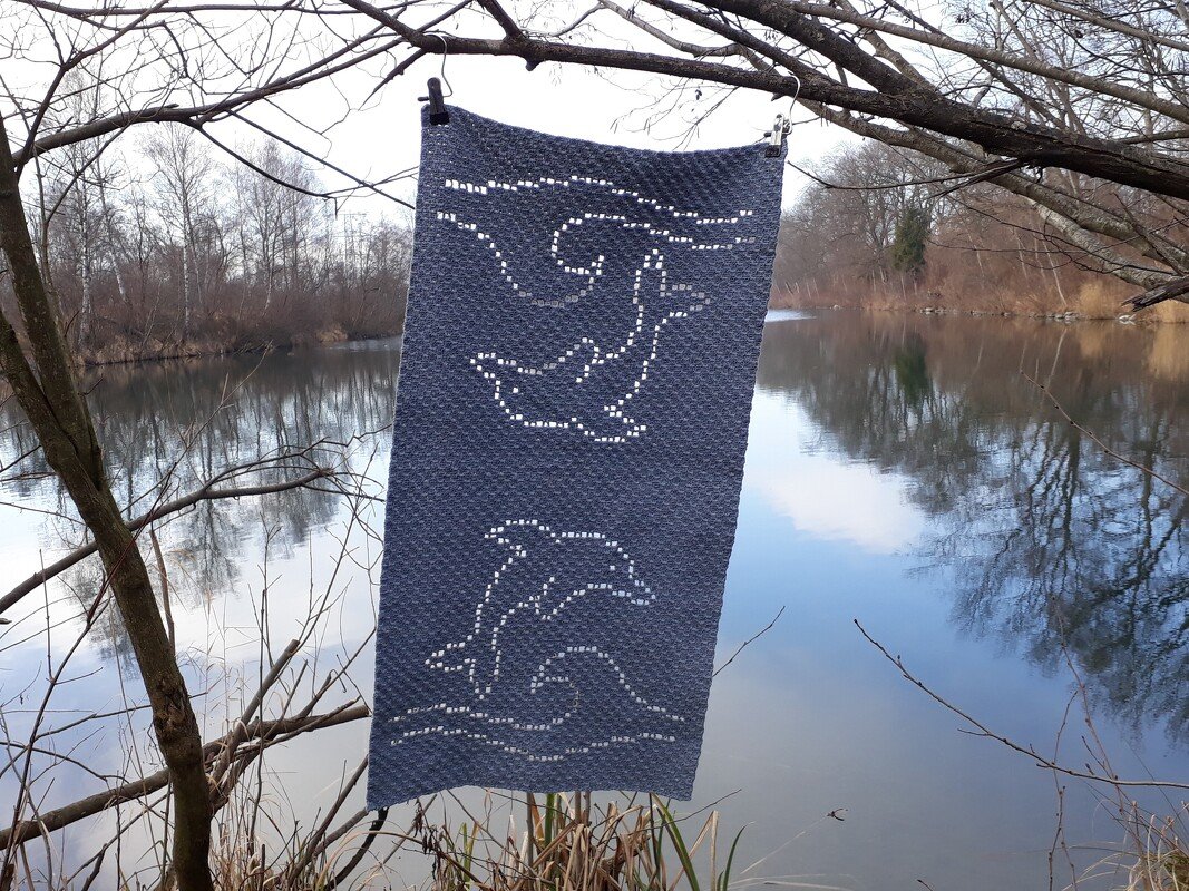 Häkelanleitung Handtuch "Delfin"