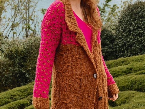 Longjacke mit Smok- und Hebemaschen