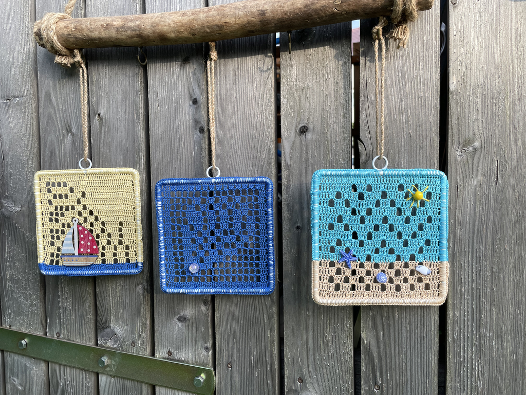 Häkelanleitung "Strandleben" - maritime Wanddekoration