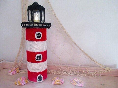 Häkelanleitung Leuchtturm - Verpackung für Geschenke oder Abschminkpads