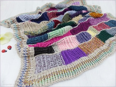 Häkelanleitung "Farbenfroooh" gehäkelte Decke für Groß und Klein