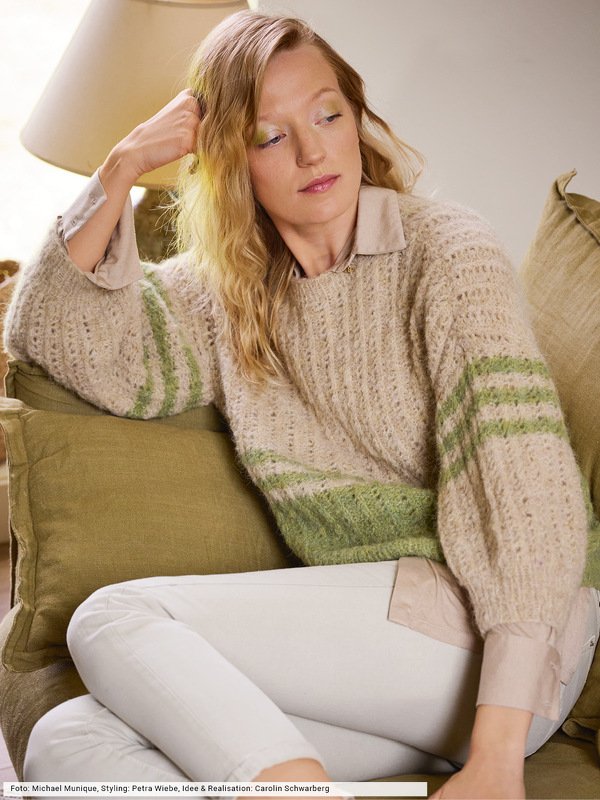 Pulli im Rippen-Lochmuster