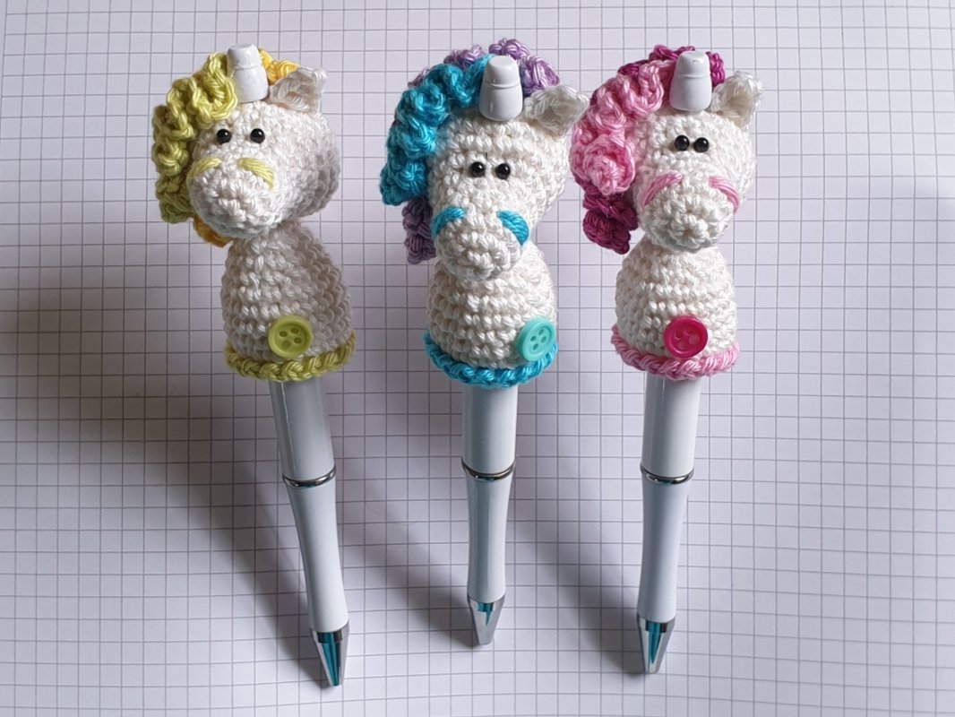 Häkelanleitung Stifte Einhorn