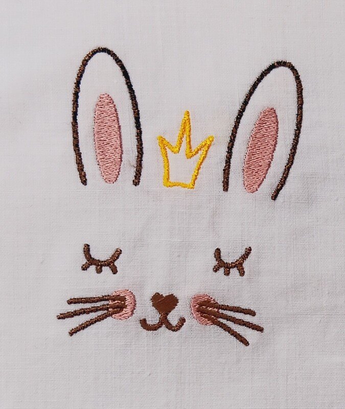 Stickdatei - Hasenkopf mit Krone - Hase - Simpel - 3 Größen