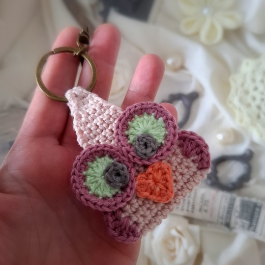 Schlüsselanhänger /Taschenbaumler Eule - Häkelanleitung PDF