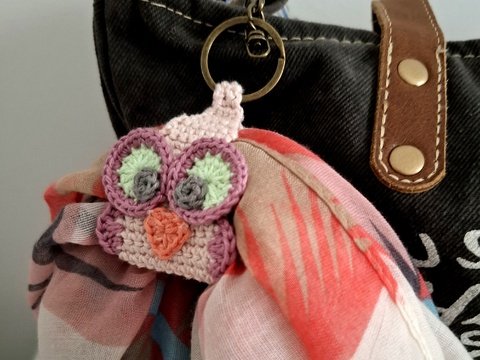 Schlüsselanhänger /Taschenbaumler Eule - Häkelanleitung PDF