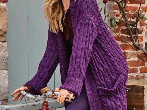 Mantel mit aufgesetzten Taschen