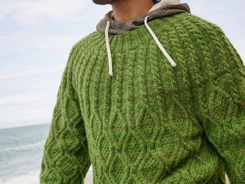 Rautenpulli mit Zopfpasse