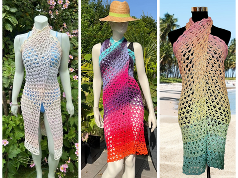 Häkelanleitung für ein Strandtuch XL oder Wickelrock "Hüftgold"