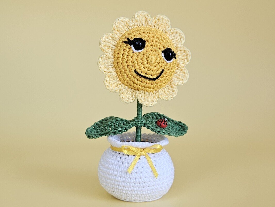 Sonnenblume im Topf  - Amigurumi Häkelanleitung - Bild 2
