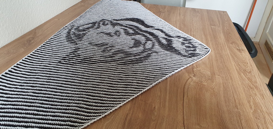 Panther, Schattenstricken, Illusionsstricken, Motivtuch