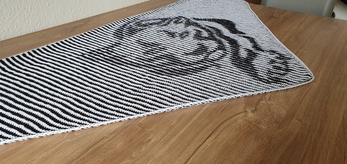 Panther, Schattenstricken, Illusionsstricken, Motivtuch