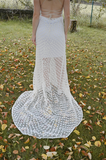 Häkelkleid mit Schleppe "Tiana"