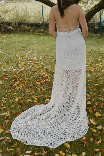 Häkelkleid mit Schleppe "Tiana"