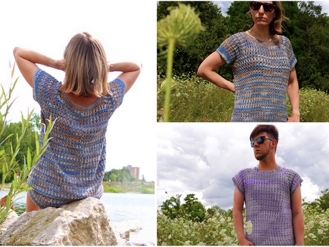 Tiffany Sweater Kurzarmshirt - Häkelanleitung