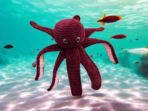 Häkelanleitung Okty Oktopus - aus Chenille - für Fortgeschrittene