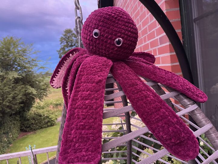 Häkelanleitung Okty Oktopus - aus Chenille - für Fortgeschrittene