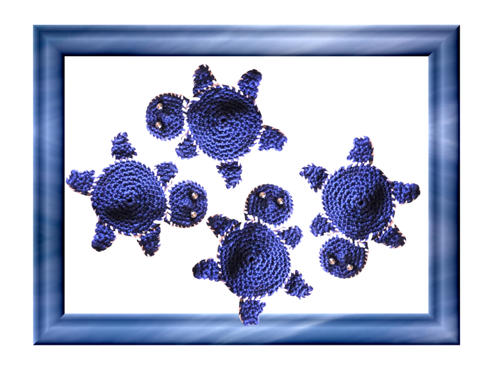 Detaillierte Anleitung für die Häkel-Schildkröte Kame im maritimen Stil