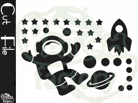 Plotterdatei, Schnittvorlage Astronaut im Weltall