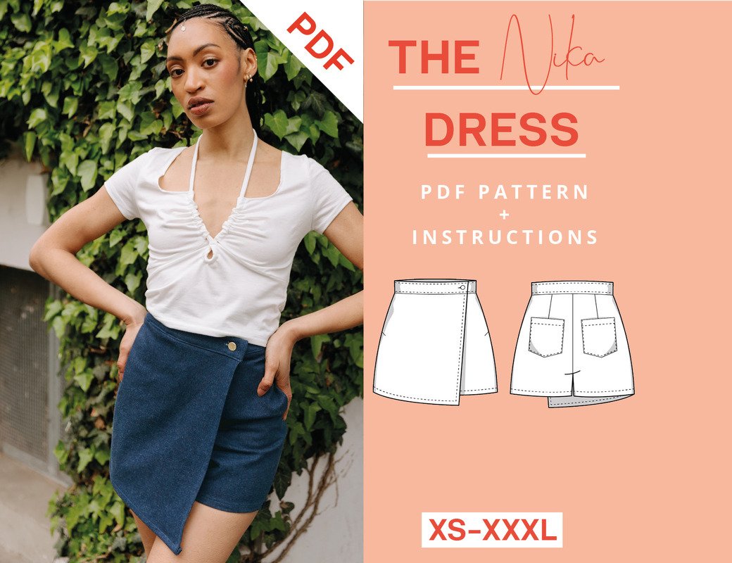 Hosenrock Schnittmuster Damen XS-XXXL Minirock kurzeHose Jeans nähen