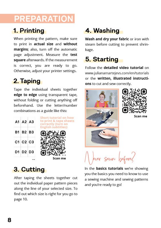 Skort Sewing Pattern Ladies XS-XXXL Denim Shorts Jeans Skirt Summer - Image 6