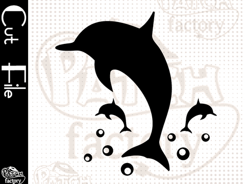 Plotterdatei, Schnittvorlage Delfine mit Blubberblasen