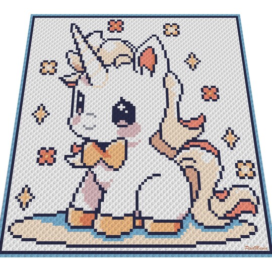 LITTLE UNICORN - pattern for c2c crochet blanket