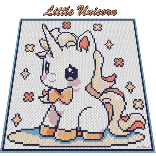 LITTLE UNICORN - pattern for c2c crochet blanket