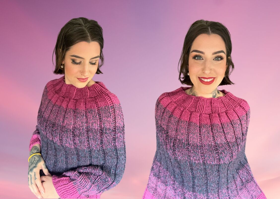 Häkelanleitung Poncho "PINK SKY"