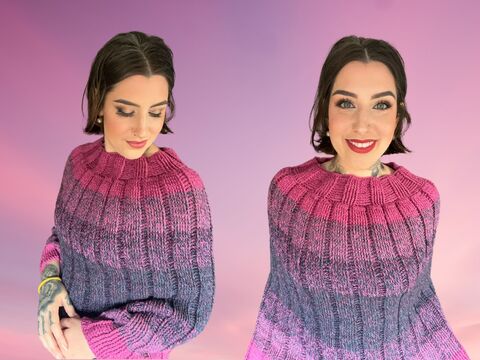 Häkelanleitung Poncho "PINK SKY"