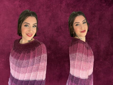 Häkelanleitung Poncho "PURPLE SUNSET"