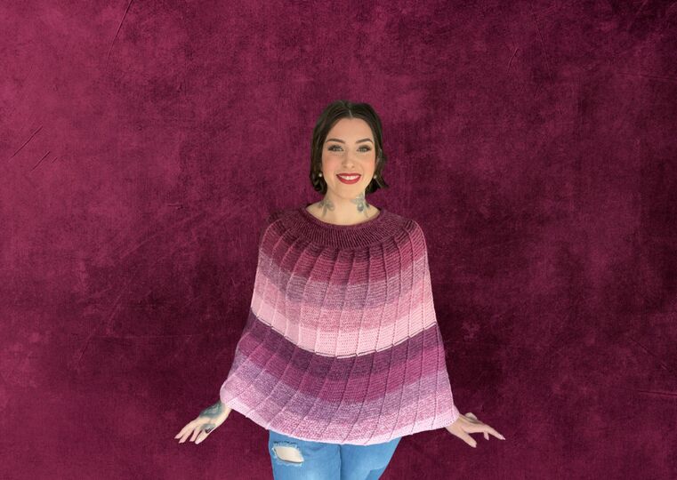Häkelanleitung Poncho "PURPLE SUNSET"