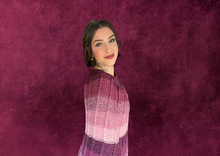 Häkelanleitung Poncho "PURPLE SUNSET"