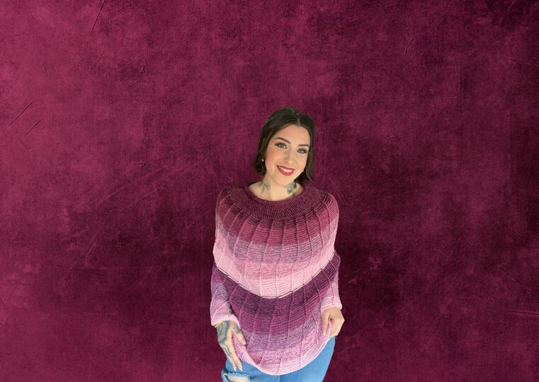 Häkelanleitung Poncho "PURPLE SUNSET"