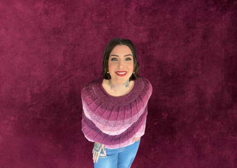 Häkelanleitung Poncho "PURPLE SUNSET"