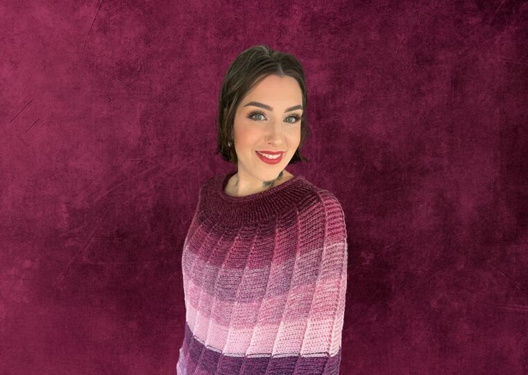 Häkelanleitung Poncho "PURPLE SUNSET"