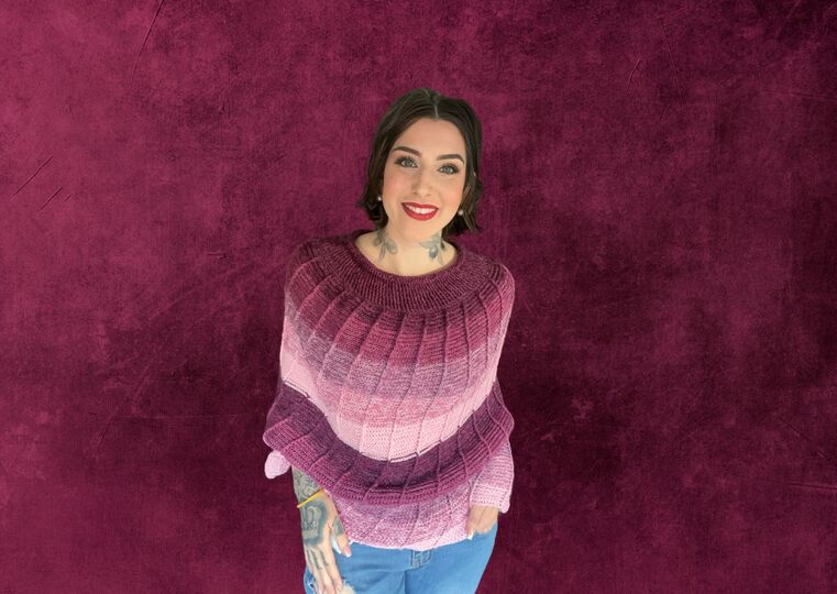 Häkelanleitung Poncho "PURPLE SUNSET"